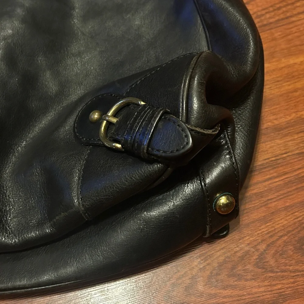 VTG Y2K Banana Republic Leather Slouchy Hobo Satchel Bag w/Buckles